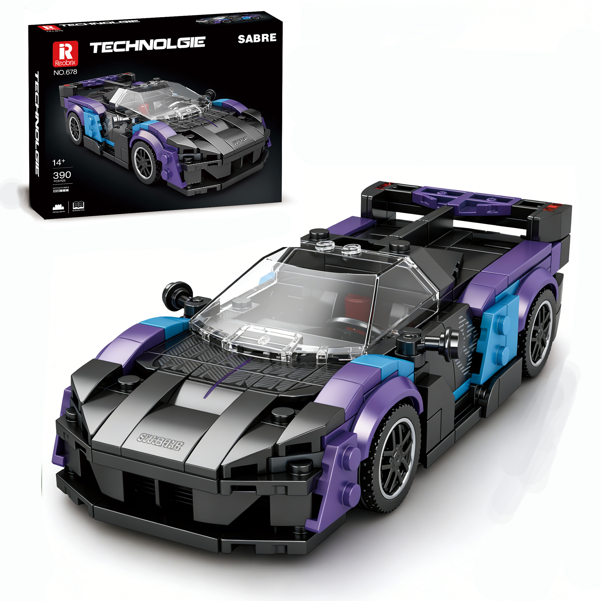 Model Kit Walmart - Reobrix SABRE Supercar Building Blocks Set,