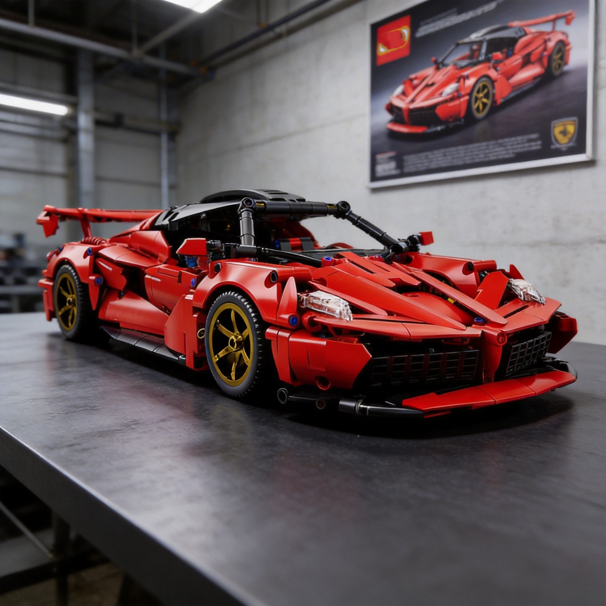 Model Kit Ferrari - 1000+pcs MOC Technical Compatible Ferrari LaFerrari