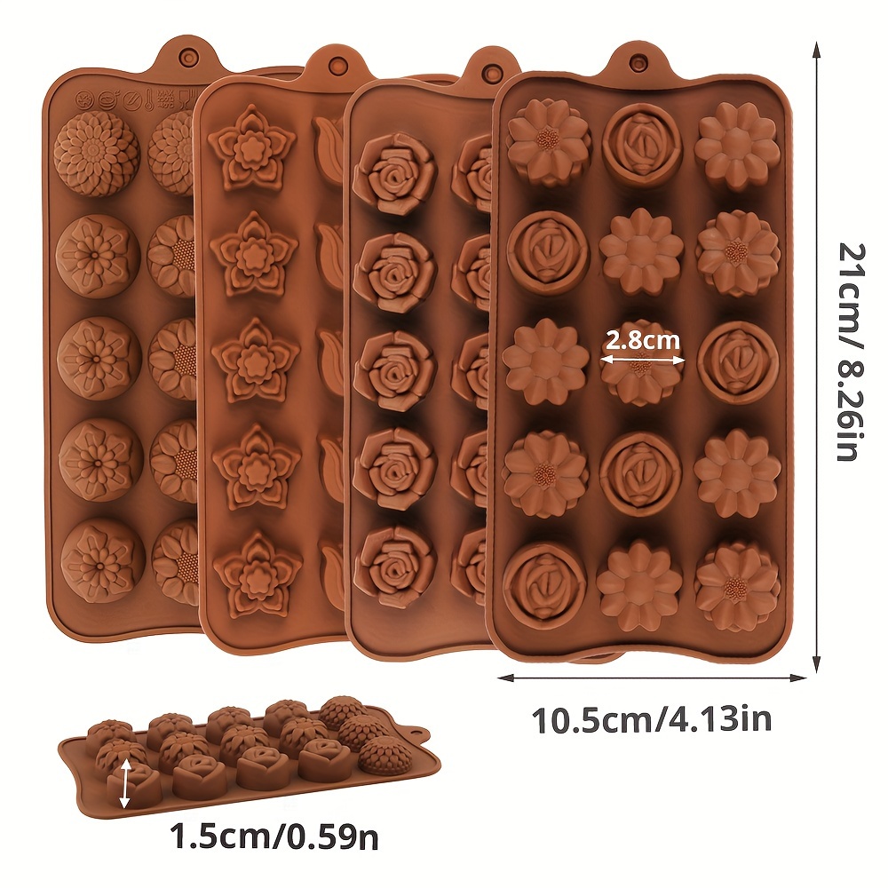 4 Flower-Shaped Chocolate Cand - Model Kit For Beginners avaliação e preço