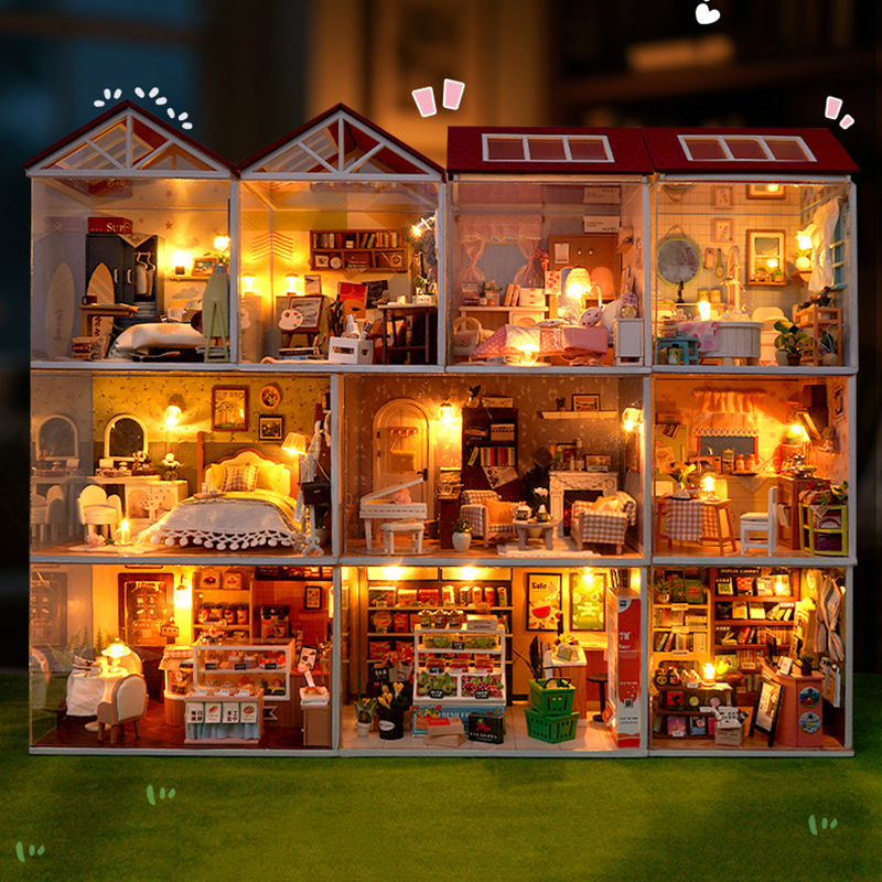DIY Wooden Dollhouse Mini Bedr - Model Kit Walmart avaliação e preço