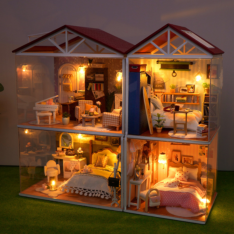 DIY Wooden Dollhouse Mini Bedr - Model Kit Walmart avaliação e preço